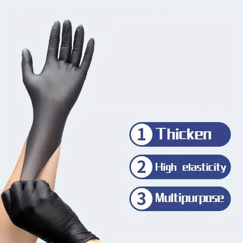 100/50/20PCS ถุงมือไนไตรล์สีดํ - Nitrile Mechanic Glove บทวิจารณ์และราคา