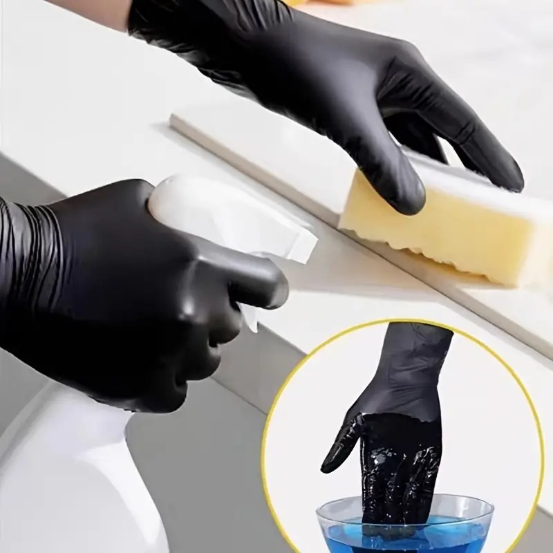 100/50/20PCS ถุงมือไนไตรล์สีดํ - Nitrile Mechanic Glove บทวิจารณ์และราคา
