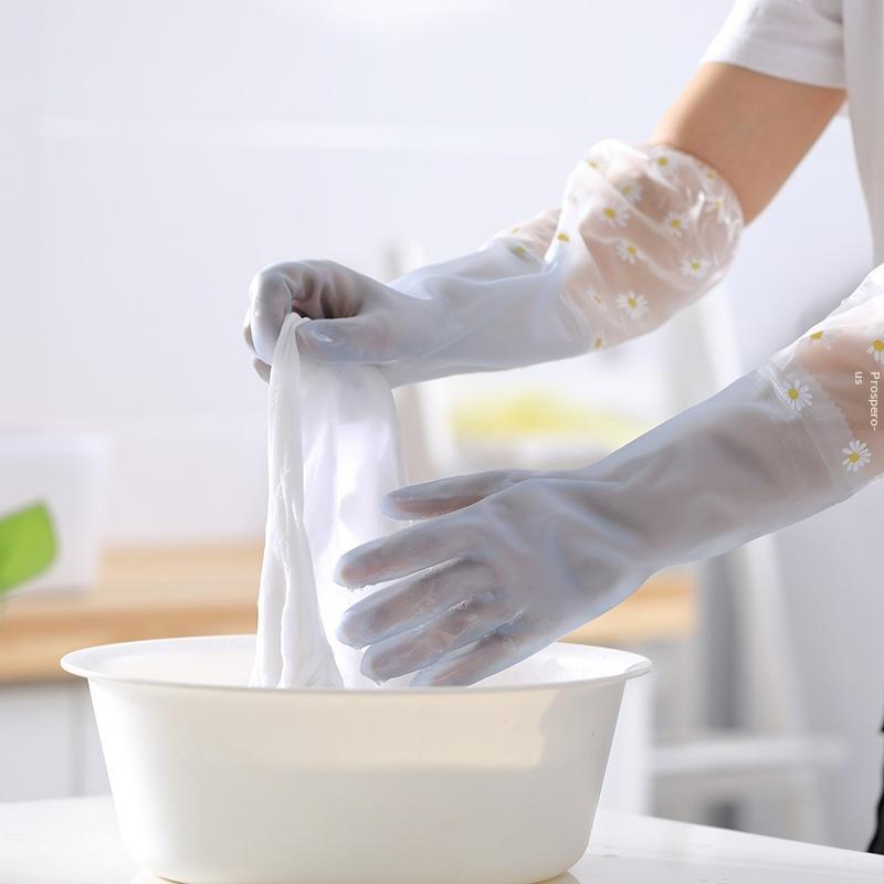 ถุงมือยางกันน้ำลายดอกไม้สำหรับ - Rubber Glove Cleaning บทวิจารณ์และราคา