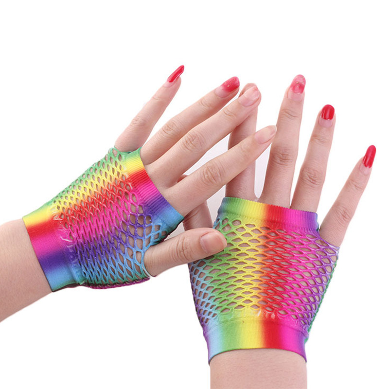 สุภาพสตรีเซ็กซี่สายรุ้งสีสั้นต - Fingerless Glove Knit บทวิจารณ์และราคา