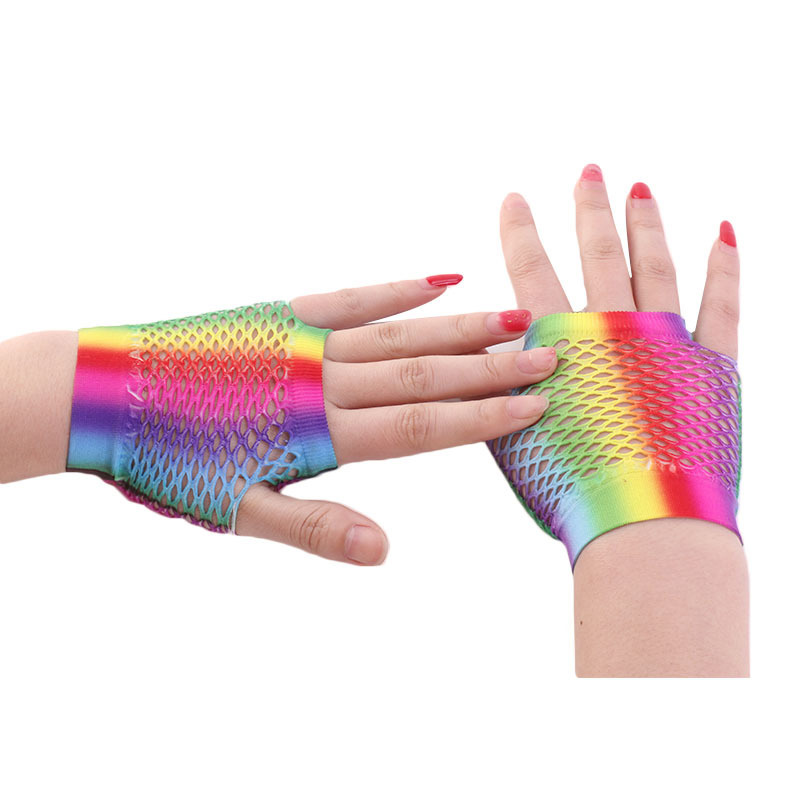 สุภาพสตรีเซ็กซี่สายรุ้งสีสั้นต - Fingerless Glove Knit บทวิจารณ์และราคา