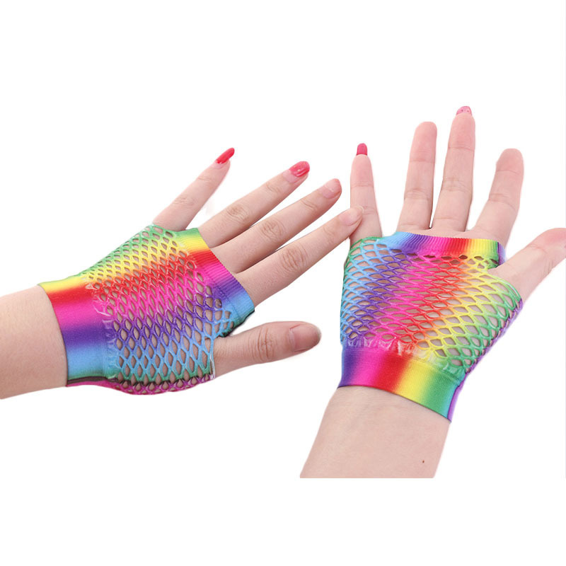 สุภาพสตรีเซ็กซี่สายรุ้งสีสั้นต - Fingerless Glove Knit บทวิจารณ์และราคา