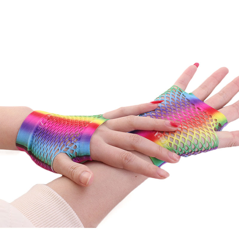 สุภาพสตรีเซ็กซี่สายรุ้งสีสั้นต - Fingerless Glove Knit บทวิจารณ์และราคา