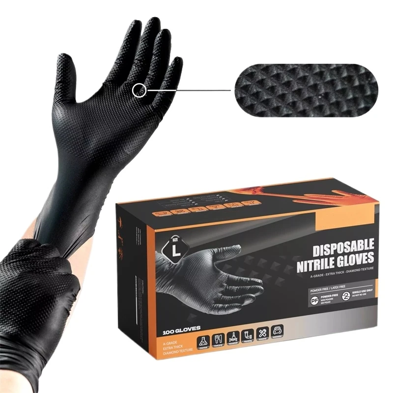 ถุงมือไนไตรล์สีดำสำหรับงานอุตส - Nitrile Mechanic Glove บทวิจารณ์และราคา