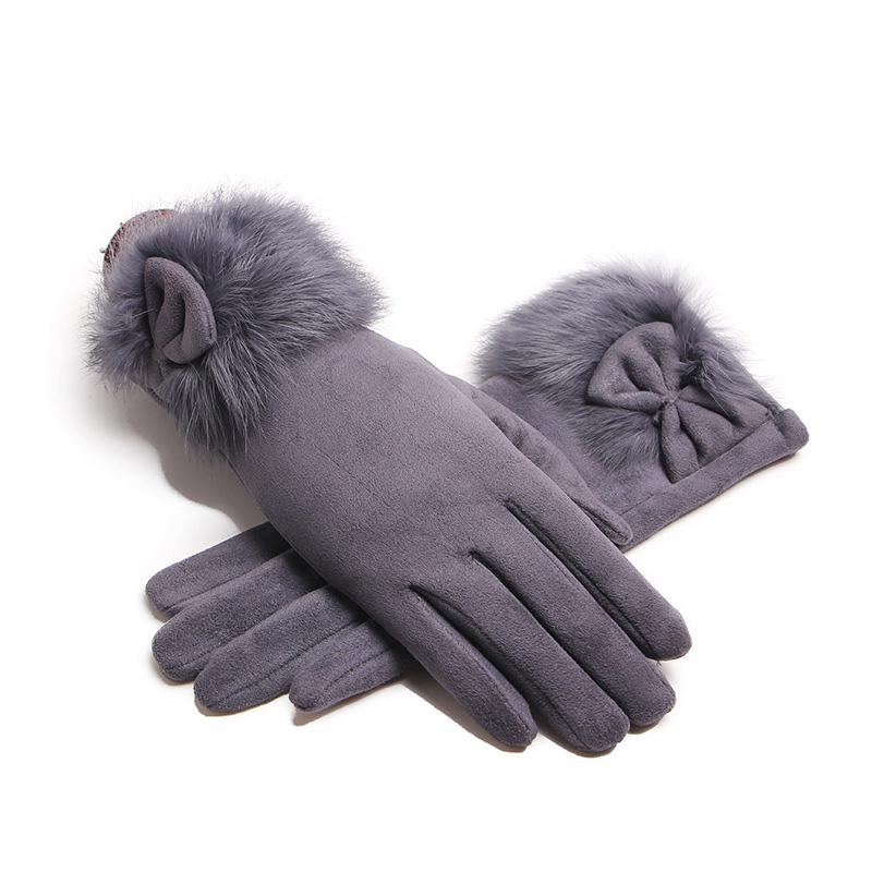 ฤดูหนาวหญิง Suede หนัง Plush น - Leather Driving Glove บทวิจารณ์และราคา