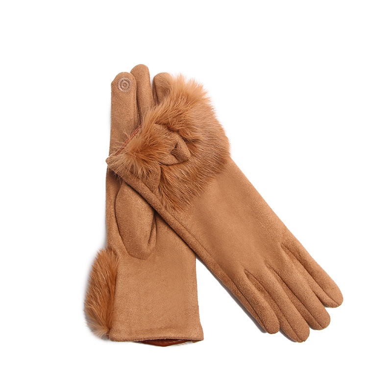 ฤดูหนาวหญิง Suede หนัง Plush น - Leather Driving Glove บทวิจารณ์และราคา