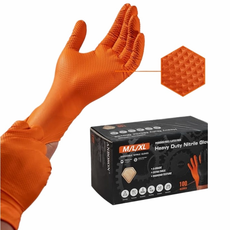 ถุงมือไนไตรล์สีส้มแบบหนา 8 มิล - Nitrile Mechanic Glove บทวิจารณ์และราคา