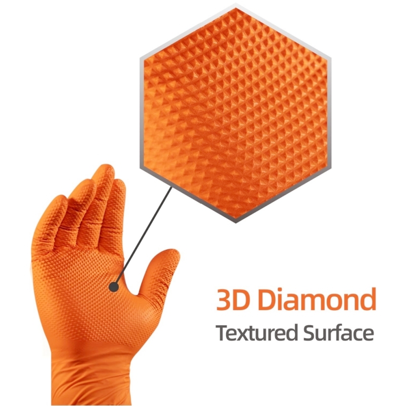 ถุงมือไนไตรล์สีส้มแบบหนา 8 มิล - Nitrile Mechanic Glove บทวิจารณ์และราคา