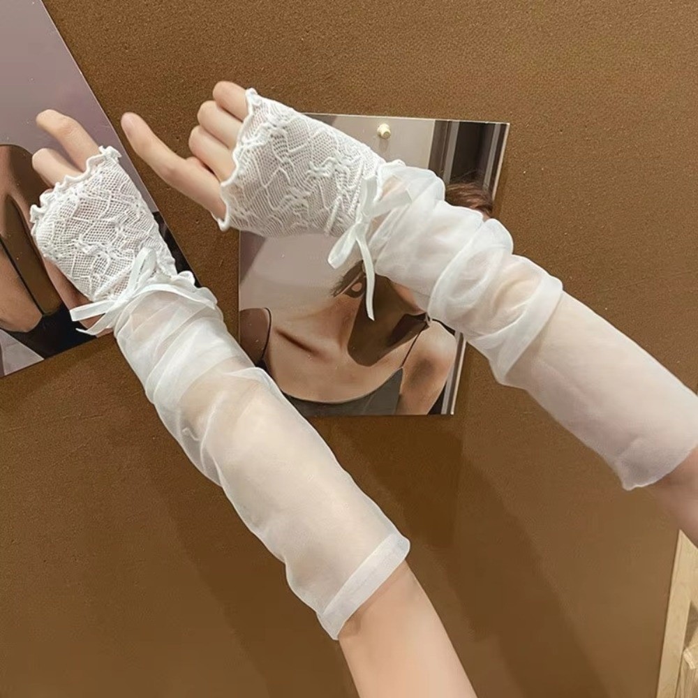 ถุงมือตาข่ายลูกไม้ Y2K ประดับโ - Fingerless Glove Knit บทวิจารณ์และราคา