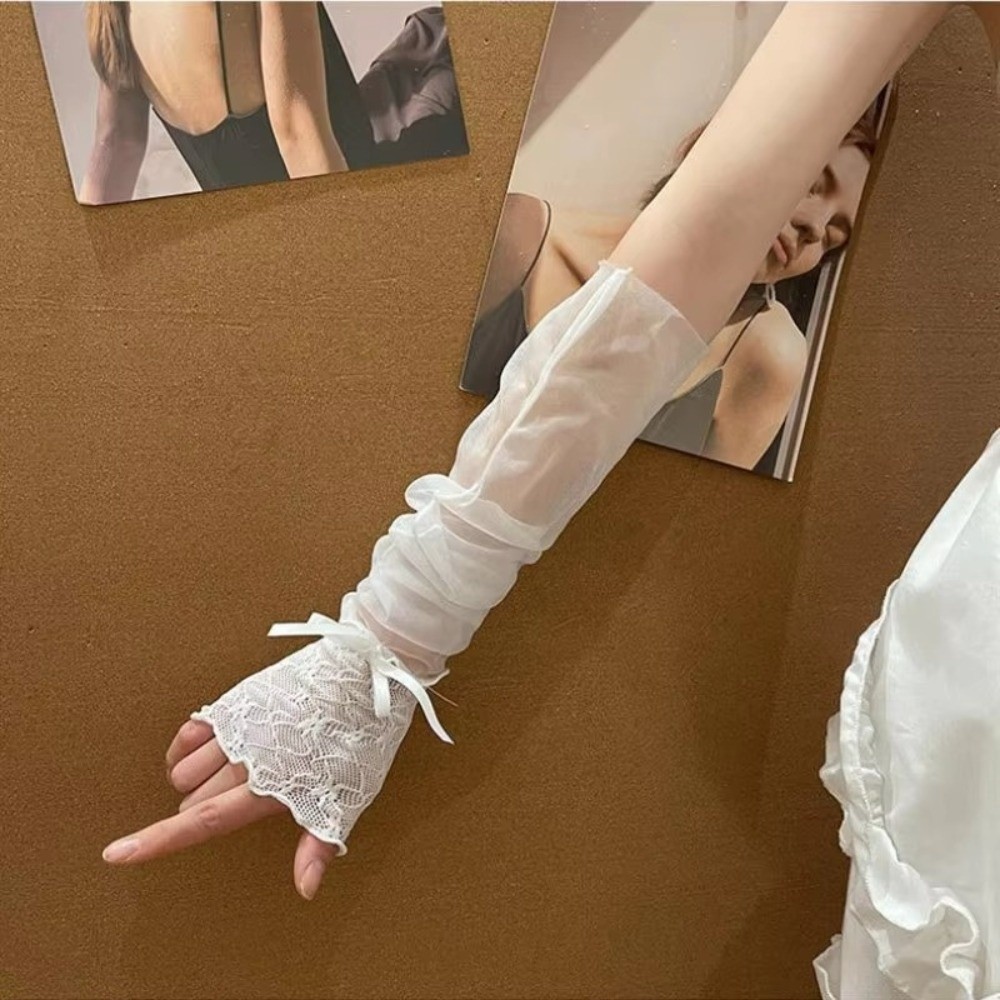 ถุงมือตาข่ายลูกไม้ Y2K ประดับโ - Fingerless Glove Knit บทวิจารณ์และราคา