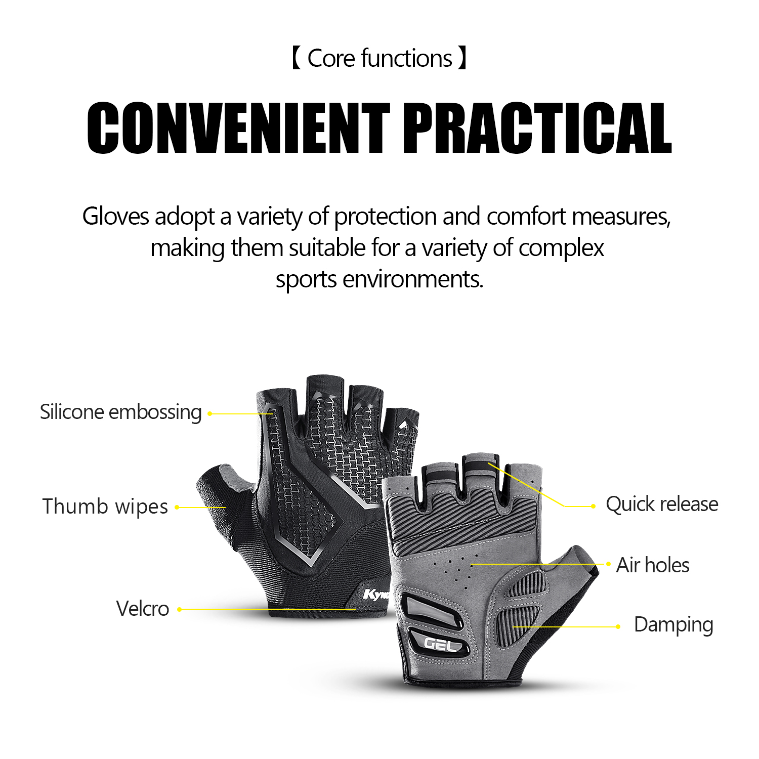 ถุงมือครึ่งนิ้วสำหรับผู้ชายผู้ - Cycling Glove Padded บทวิจารณ์และราคา