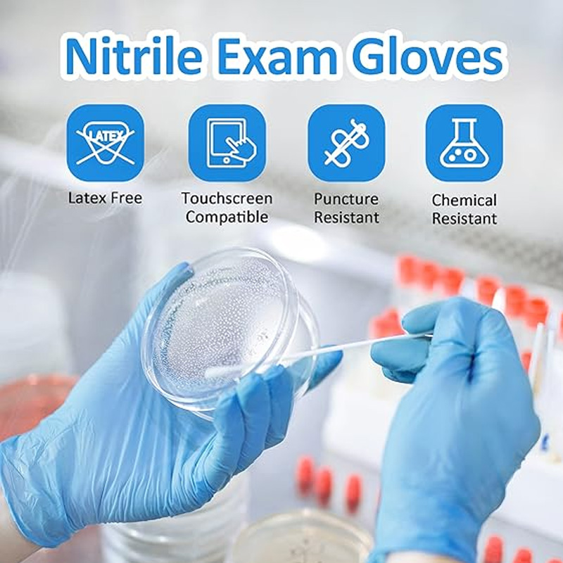ถุงมือไนไตรล์สีน้ำเงินเกรดทางก - Exam Glove Nitrile บทวิจารณ์และราคา