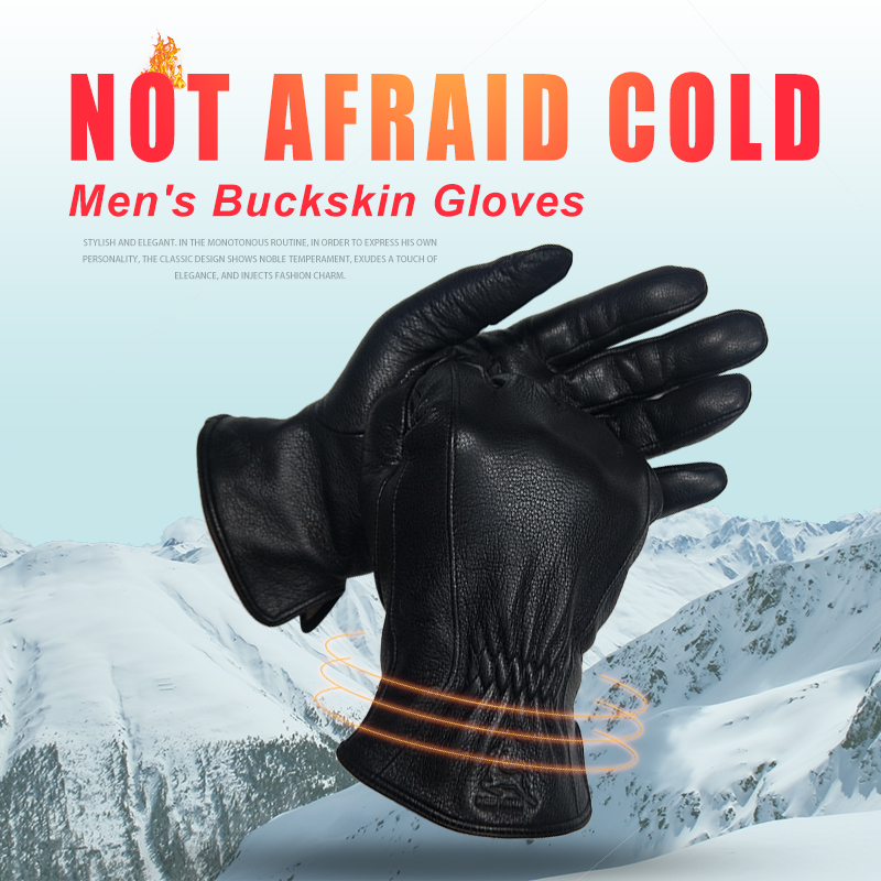    ถุงมือหนังหนังกลับสีดำสำหร - Wool Glove Lined บทวิจารณ์และราคา