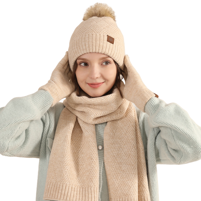 ชุดหมวกไหมพรม ผ้าพันคอ และถุงม - Wool Glove Lined บทวิจารณ์และราคา