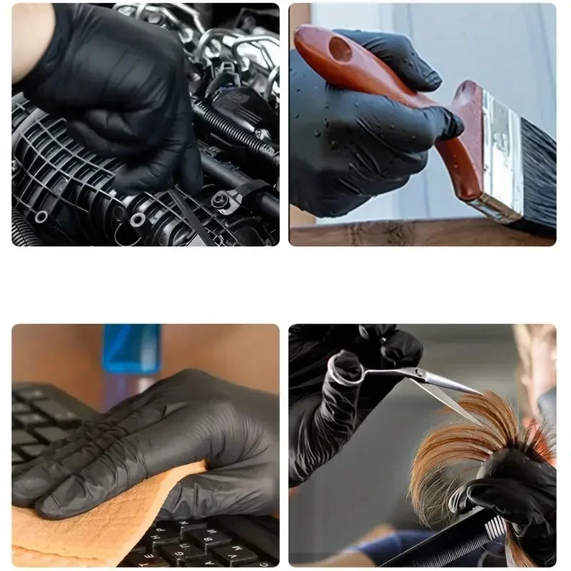 1/100 ชิ้นถุงมือสีดำแบบใช้แล้ว - Latex Disposable Glove บทวิจารณ์และราคา